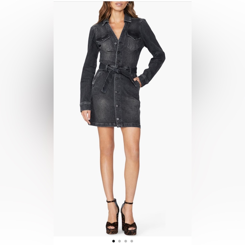 Paige - Black Denim Button-Down Dress size 2